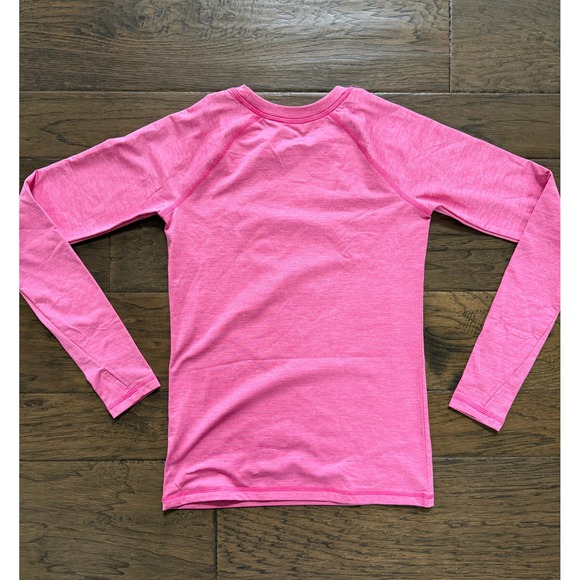 All In Motion Girls XL 14/16 Pink Heathered Long Sleeve Athletic Top Thumbholes - Picture 2 of 3